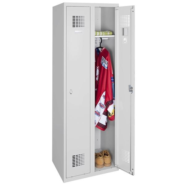 Šatní skříň dvoudveřová Standard, světle šedá