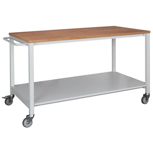 Pojízdný dílenský stůl - 150 x 80 x 90 cm, světle