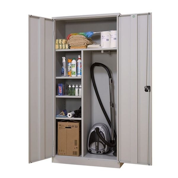 Kovová úklidová skříň - 180 x 80 x 38 cm, světle š