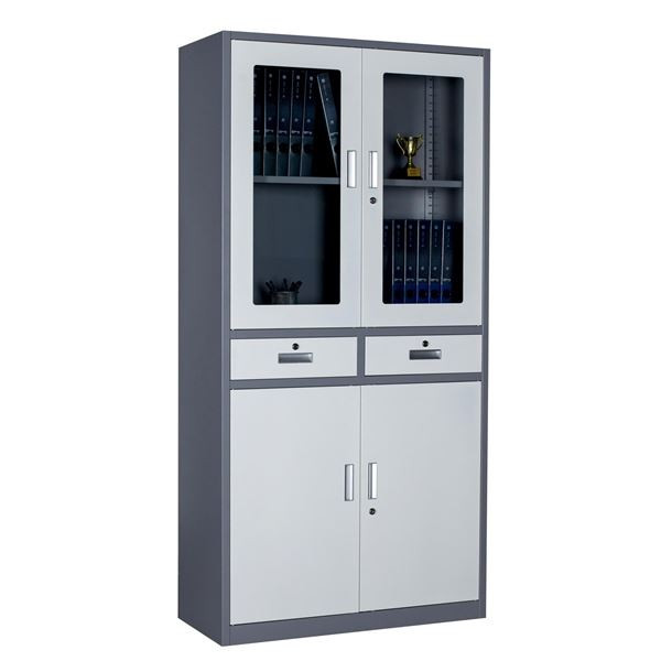 Kombinovaná skříň HDW-S-B24, tmavě šedá/bílá
