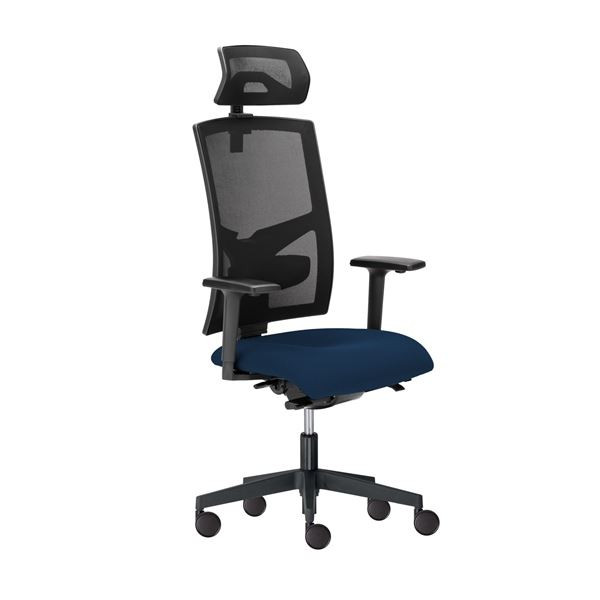 Kancelářská židle Game - synchro, černá/modrá