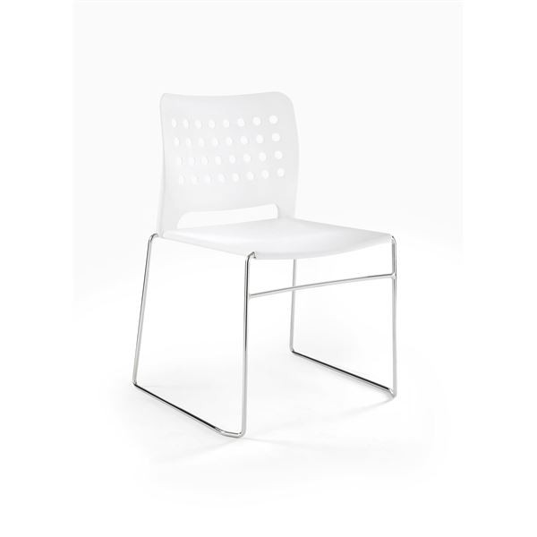 Konferenční židle Holes HO-1-55-SL - bílá, kostra