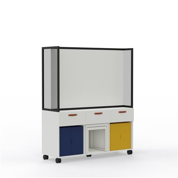 Komoda Offa Triple Box - mobilní, s tabulí, bílá