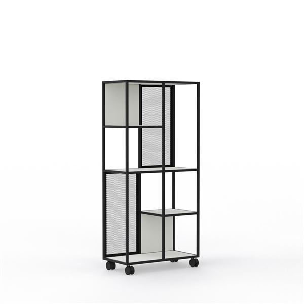 Regál Offa Metal - mobilní, kovový, bílý