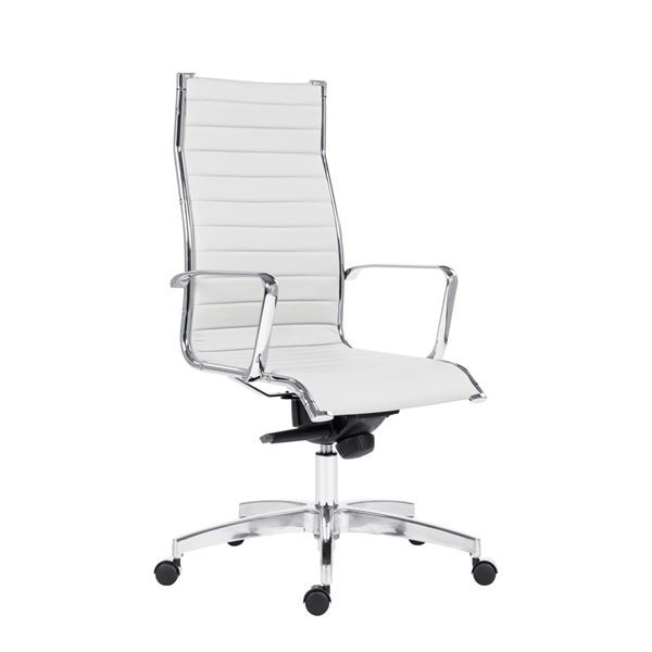 Kancelářské křeslo Kase Ribbed High - bílé