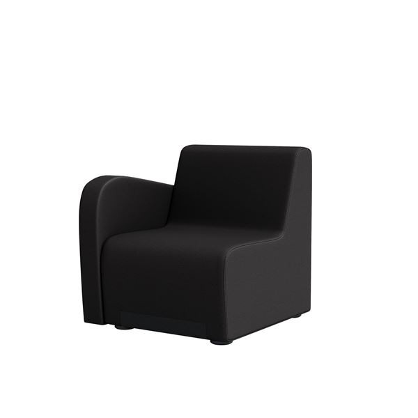 Jednokřeslo Rubico -  s područkou, pravé, černé