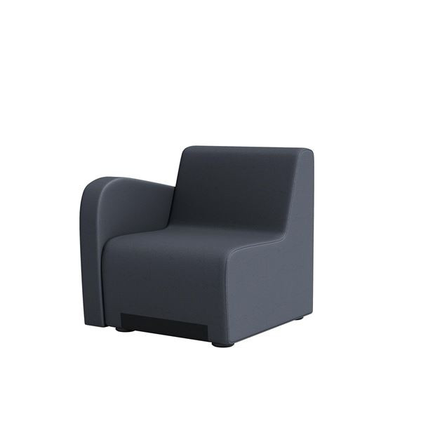 Jednokřeslo Rubico -  s područkou, pravé, šedé