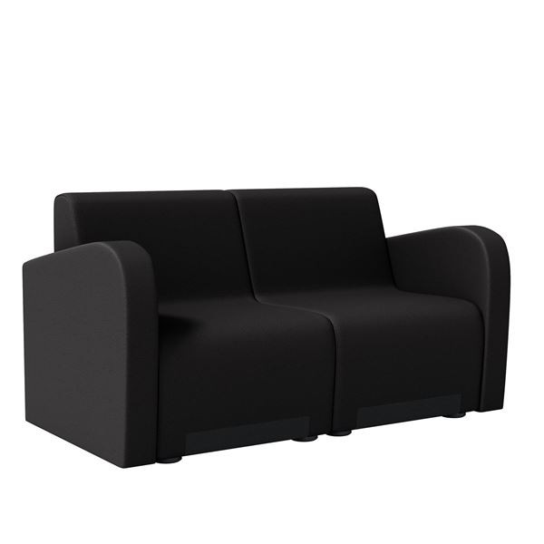 Dvojkřeslo Rubico - s područkami, černé