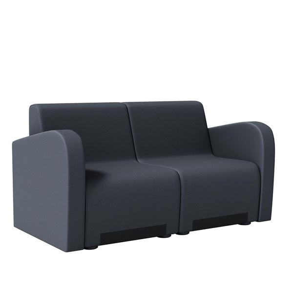 Dvojkřeslo Rubico - s područkami, šedé