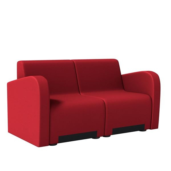 Dvojkřeslo Rubico - s područkami, červené