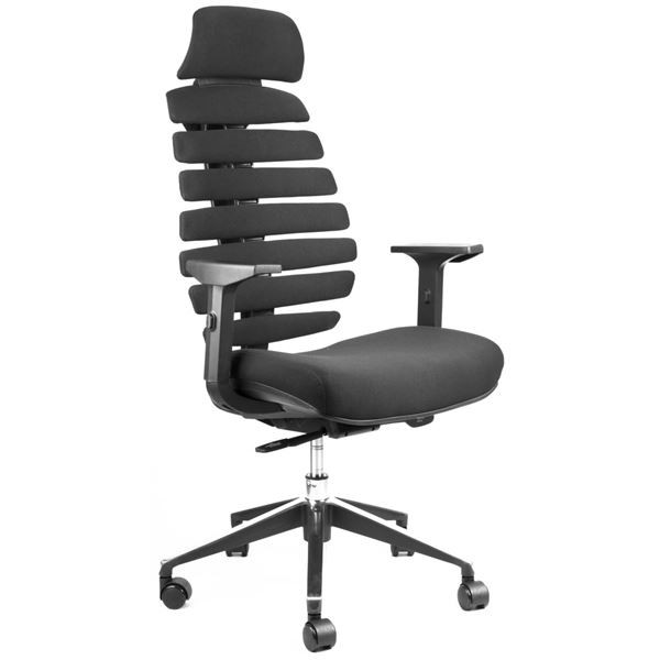 Kancelářská židle Fish Bones - s PDH, synchro, čer