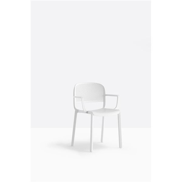 Jídelní židle Dome 266 - s područkami, bílá