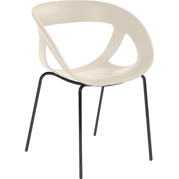 Jídelní židle Poema - bílá/černá kostra