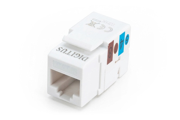 DIGITUS Keystone Jack CAT 5e, nestíněný RJ45 na LSA, barva bílá
