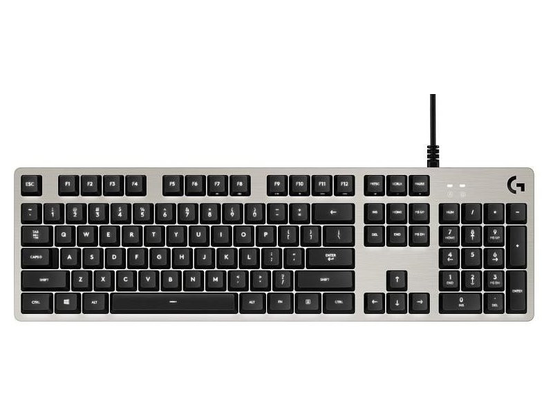 Logitech herní klávesnice G413/ mechanická/ Romer-G/ USB/ US layout/ Stříbrná