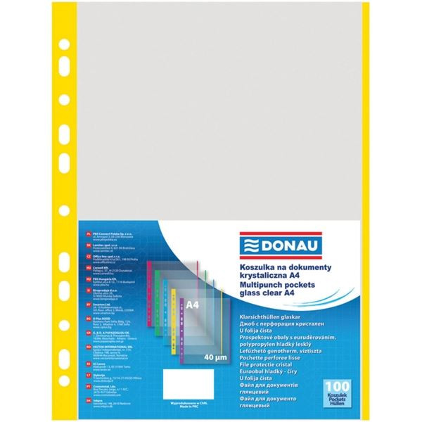 Euroobaly U bar.okraj-A4,žluté,lesk,40mic,100ks