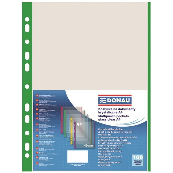 Euroobaly U bar.okraj-A4,zelená,lesk,40mic,100ks