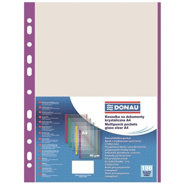 Euroobaly U bar.okraj-A4,fialové,lesk,40mic,100ks