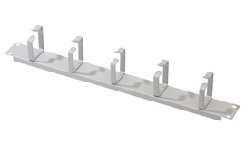  DIGITUS 1U panel pro správu kabelů 5x kabelové kroužky 40x60 mm, barva šedá (RAL 7035)