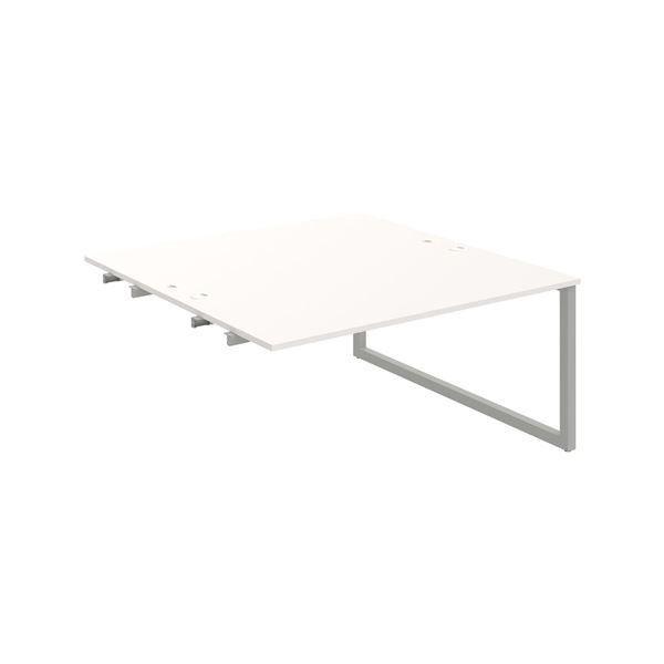 Psací stůl Hobis Uni USD O 1600 R - bílý/šedý, pod