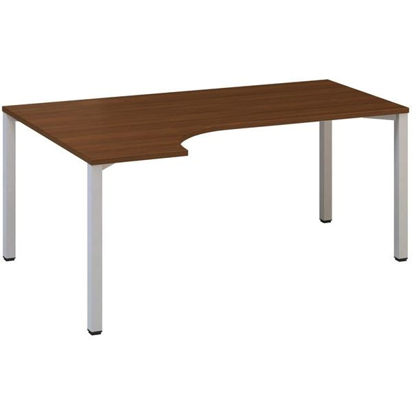 Psací stůl Alfa 200 - ergo, levý, 180 cm, ořech/st