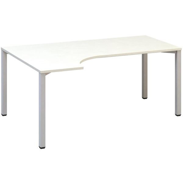 Psací stůl Alfa 200 - ergo, levý, 180 cm, bílý/stř