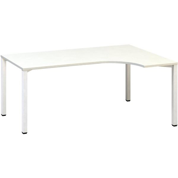 Psací stůl Alfa 200 - ergo, pravý, 180 cm, bílý/bí