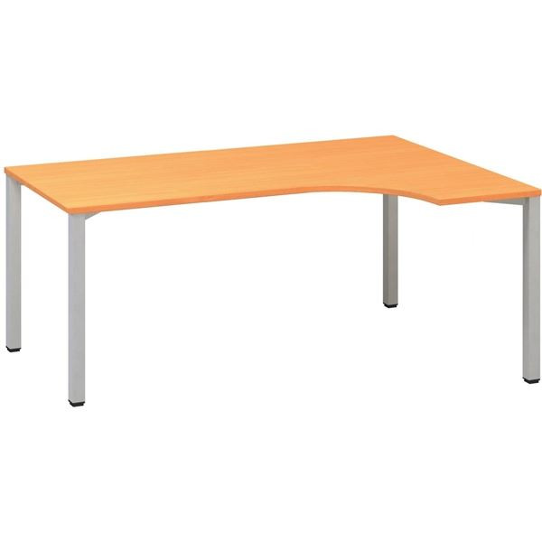 Psací stůl Alfa 200 - ergo, pravý, 180 cm, buk Bav