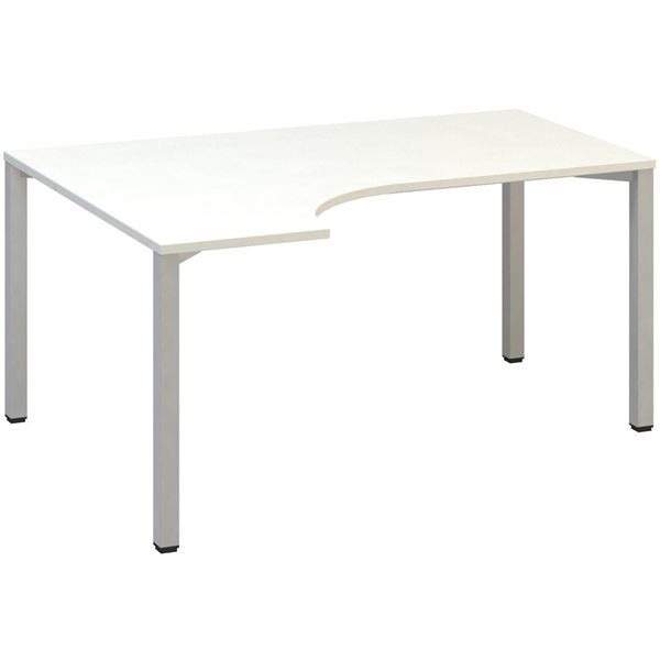 Psací stůl Alfa 200 - ergo, levý, 160 cm, bílý/stř