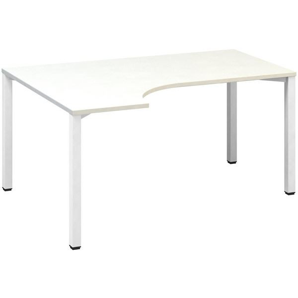 Psací stůl Alfa 200 - ergo, levý, 160 cm, bílý/bíl