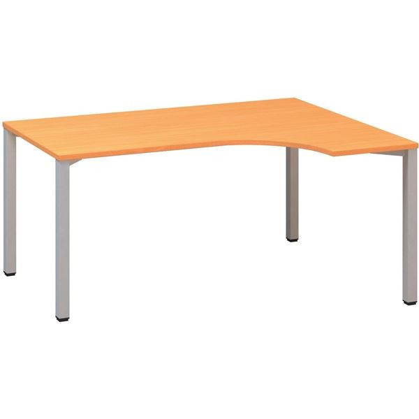 Psací stůl Alfa 200 - ergo, pravý, 160 cm, buk Bav
