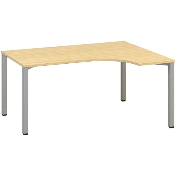 Psací stůl Alfa 200 - ergo, pravý, 160 cm, dub Vic