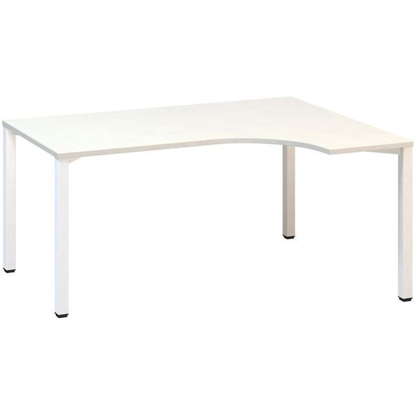 Psací stůl Alfa 200 - ergo, pravý, 160 cm, bílý/bí