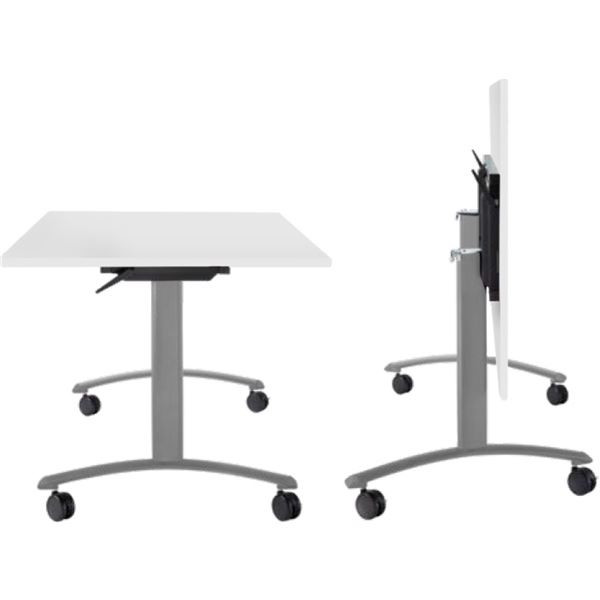 Mobilní sklopný stůl Classic - 120 x 80 cm, bílý/c