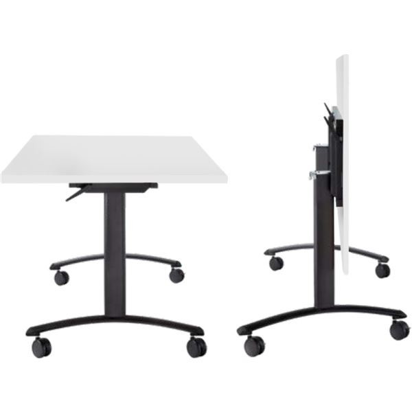 Mobilní sklopný stůl Classic - 150 x 80 cm, bílý/č