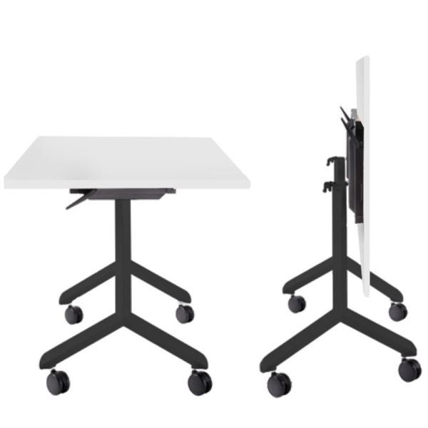 Mobilní sklopný stůl PRO - 150 x 80 cm, bílý/černý