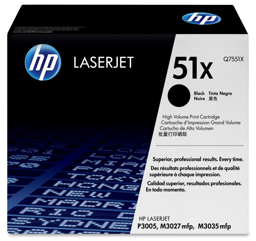 HP černý toner, Q7551X, LJ P3005/M3035 originál