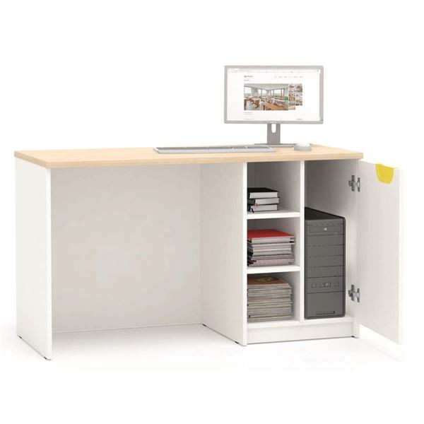 Katedra Fantasy s PC skříní, šíře 180 cm - javor/b