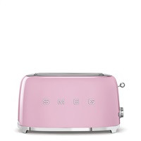 Smeg TSF02PKEU, toustovač / topinkovač, 4 toasty, 6 úrovní opékání, zásuvka na drobky, styl. 50. let, růžový