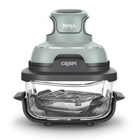 Ninja FN101EUSG Crispi, přenosná horkovzdušná fritéza, 4v1,zelená,příkon 1700 W, skleněné nádoby 1,4 l a 3,8 l, bez PFAS