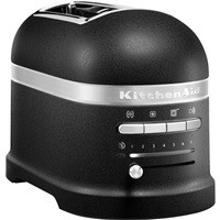KitchenAid Artisan 5KMT2204EBK toustovač černá litina, 2 topinky, auto senzor, 7 stupňů, bagel, rozmrazování