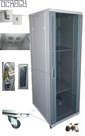 OCRACK 19" OCC-42U-68SBK rozvaděč stojanový 42U/600x800 skleněné dveře - černý