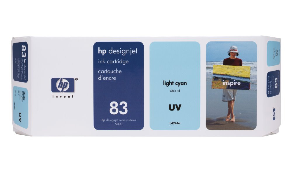 HP 83 světle azurová inkoustová kazeta DesignJet UV, 680 ml