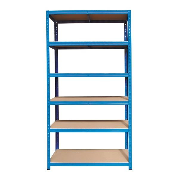 Kovový regál, 100 x 200 x 40 cm, 6 polic, modrý