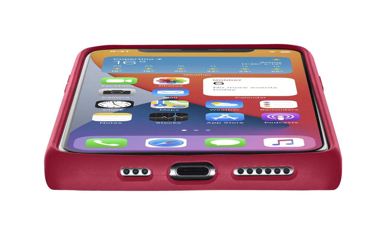Ochranný silikonový kryt Cellularline Sensation pro Apple iPhone 12 mini, červený