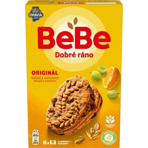 Sušenky BEBE Dobré ráno s musli a ovocem, 400 g