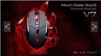 A4tech BLOODY V7 herní myš, až 3200DPI, HoleLess  technologie, 160KB paměť, USB, CORE 2, kovové podložky