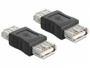Delock USB Adapter, USB A černý samice/samice (spojka)
