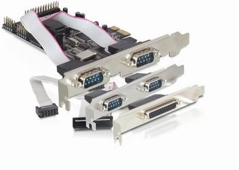 Delock adaptér PCI Express x1 4x sériový port + 1x parallelní