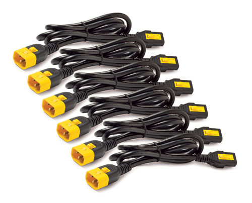 APC Power Cord Kit, ( 6ea) ,Locking,  10A, 100-230V, C13 to C14 1,2m, černý